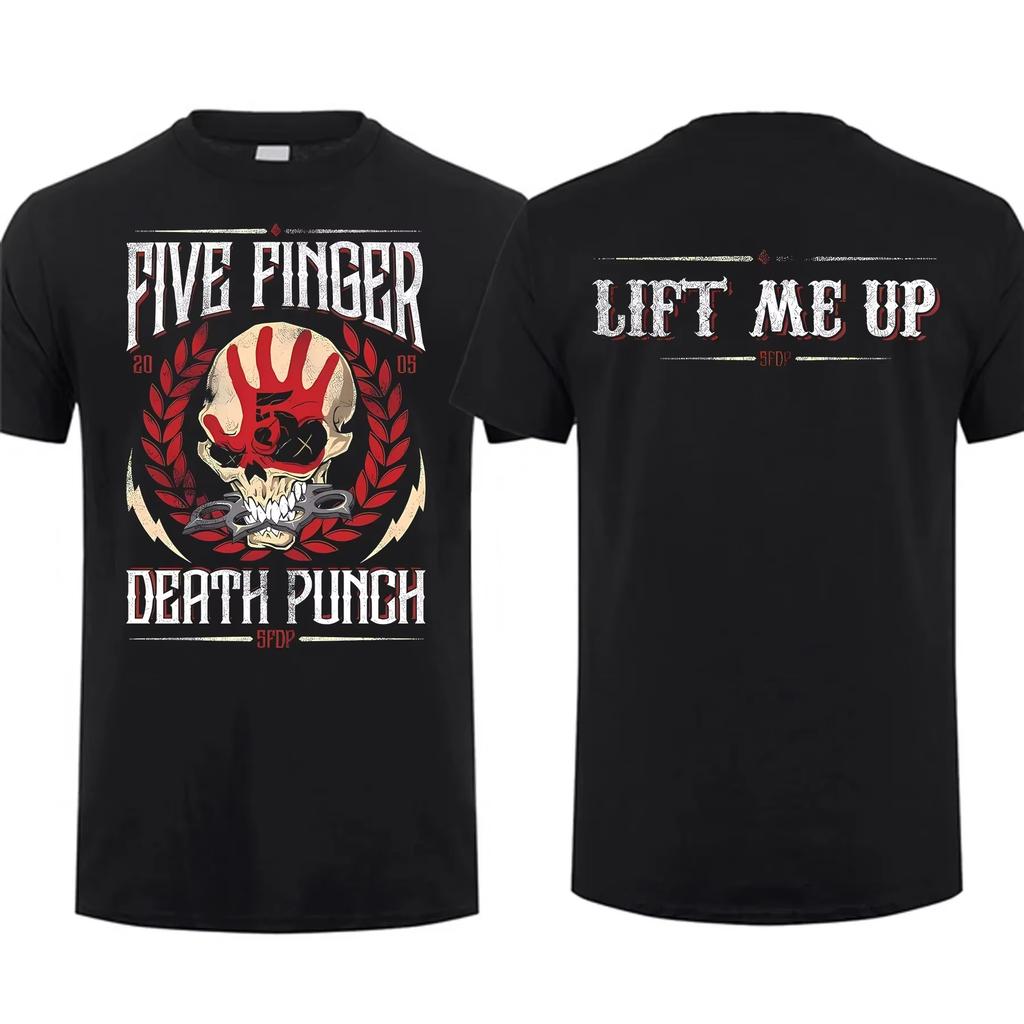 Модная мужская футболка двухсторонняя No Regrets черная от Five Finger Death Punch футболка с рисунком молодежная ткань уличная одежда очень крутая