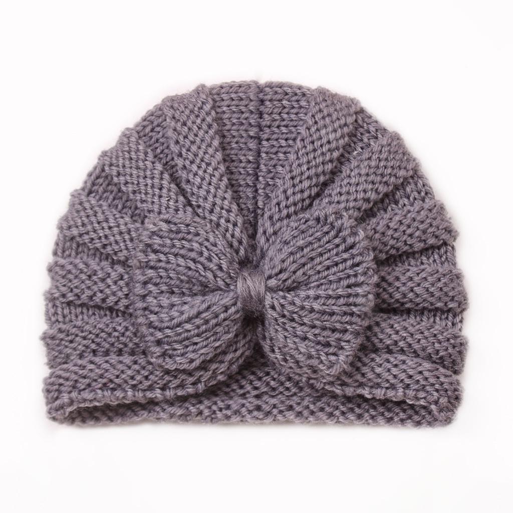 2022 Autumn/Winter Baby Bow Wool Hat - European & American Style, Knitted Warm Fetal Cap for Children