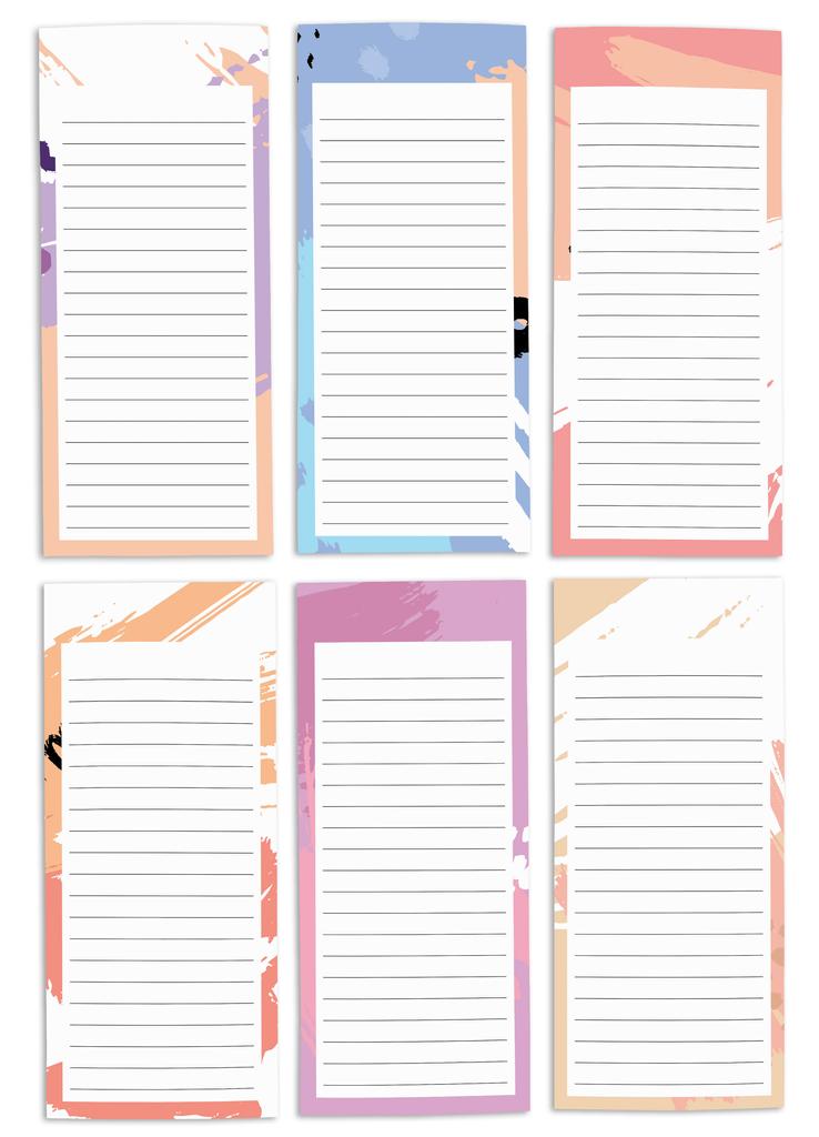 Inkdotpot Pack of 6 Funny Magnetic Dry Erase List For Fridge, Wipe Clean W NoStain, Quick Notes Shopping & Grocery List Whiteboard for Fridge