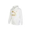 Puma Logo Printed Long Sleeve Hoodie Men Tops White 537678-02