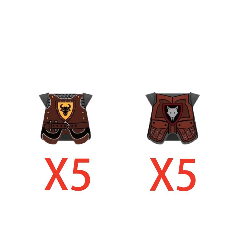 MOC Средневековые Военные Строительные Блоки Мини Кирпичики Фигурки Воинов Подарки Красочная Накидка с Принтом Доспехи Щит Аксессуары Игрушка Сделай Сам