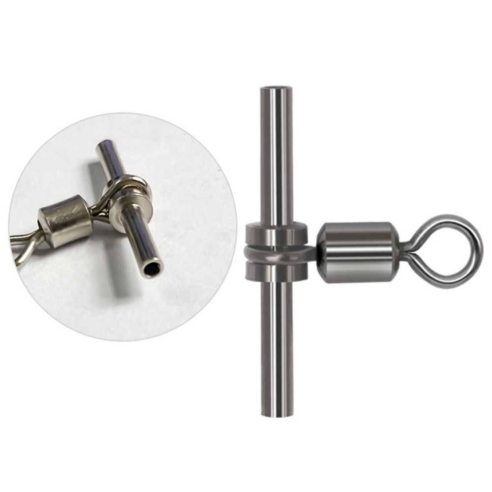 Brass Barrel Cross-line Brass Head 3 Way Connect Sleeves Rolling Swivel Tube Fishing Swivels