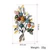 Blucome Vintage Natural Colored Flower Brooch Pins Women’s Brooch for Coat Suit Laple Pins New Year Gift