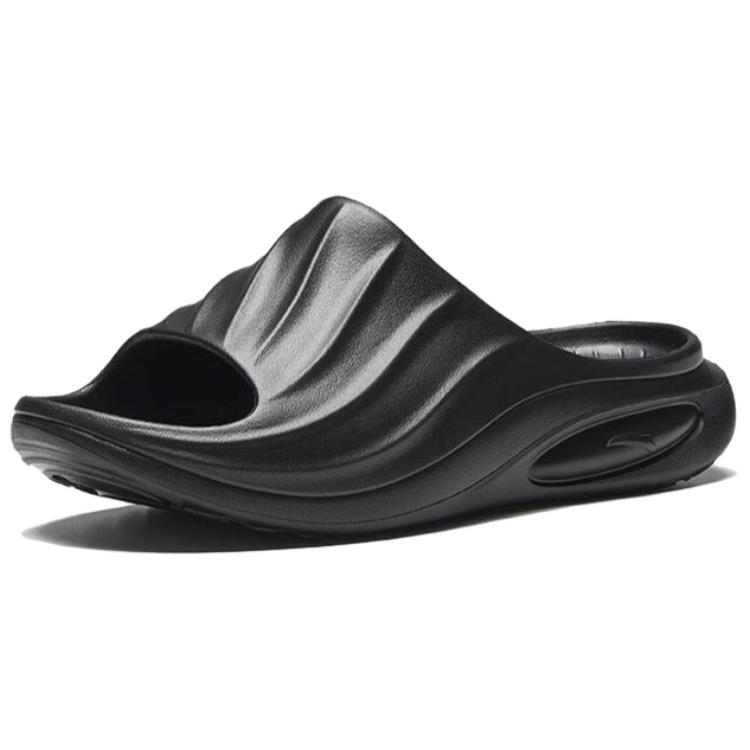 Anta Comfortable Versatile Trendy Non-Slip Massage Slide Sandals Men Footwear Basic-Black 112521801Q-4