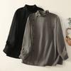 Autumn Winter Button Loose Shirt Women 2025 New Oblique Outfit Unique Elegant Y2K Lady Top Female Clothes Beautiful Chic Blouse