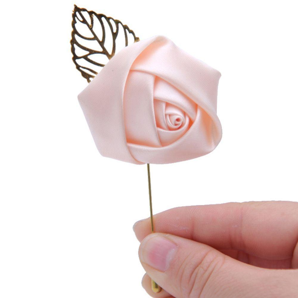 Wedding Groom Artificial Flower Bridal Imitation Pearls Brooch Pin Boutonniere Bouquet Corsage