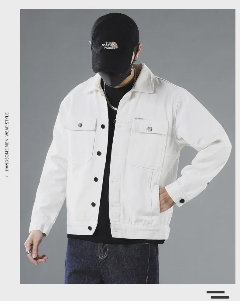 Мужская черная джинсовая куртка - повседневная рабочая одежда на весну и осень