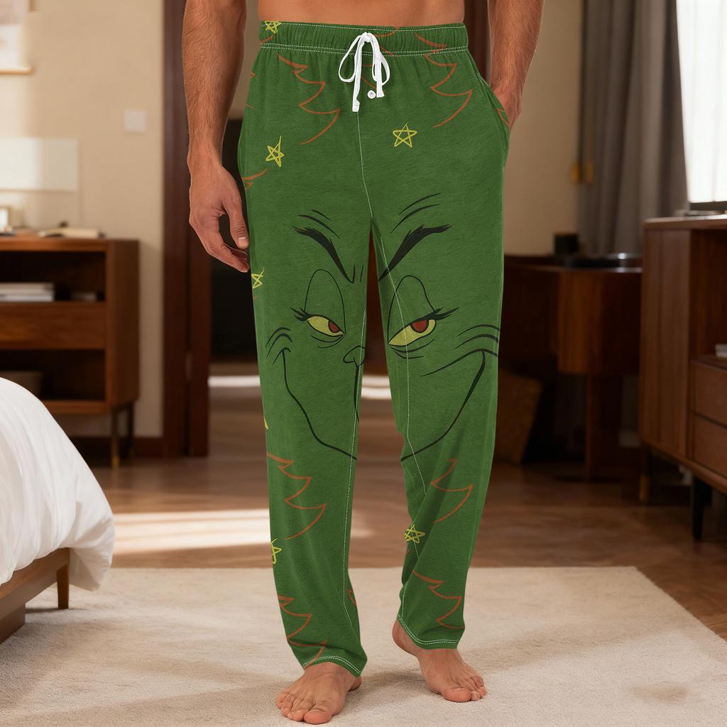 Men's Plain Knit Solid Pocket Casual Pants Home Pajama Pants