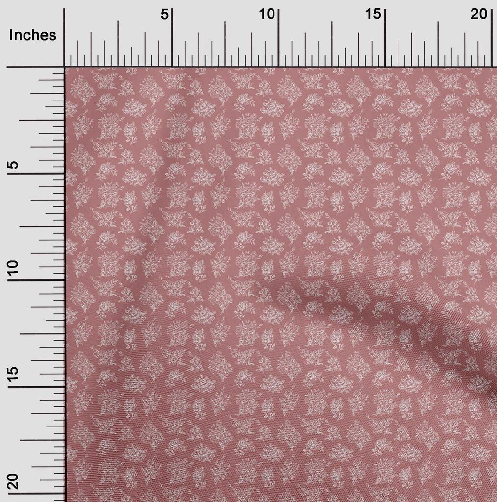 oneOone Cotton Flex Dusty Pink Fabric Toile Craft Projects Decor Fabric Printed By The Yard 40 Inch