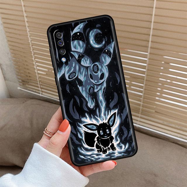 Силиконовый чехол для Samsung Galaxy A50 A70 A12 A30 A02s A03 A10 A22 A23 A40, черный мягкий чехол Pokemon Eevee Elf