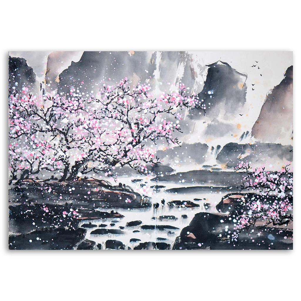 Canvas Print Japanese Landscape Watercolour