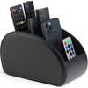 Vlando Remote Control Rack, Large, PU Leather, Remote Control Storage, Tabletop, 5 Compartments, Remote Control Stand, Stylish, Waterproof, Multi-func