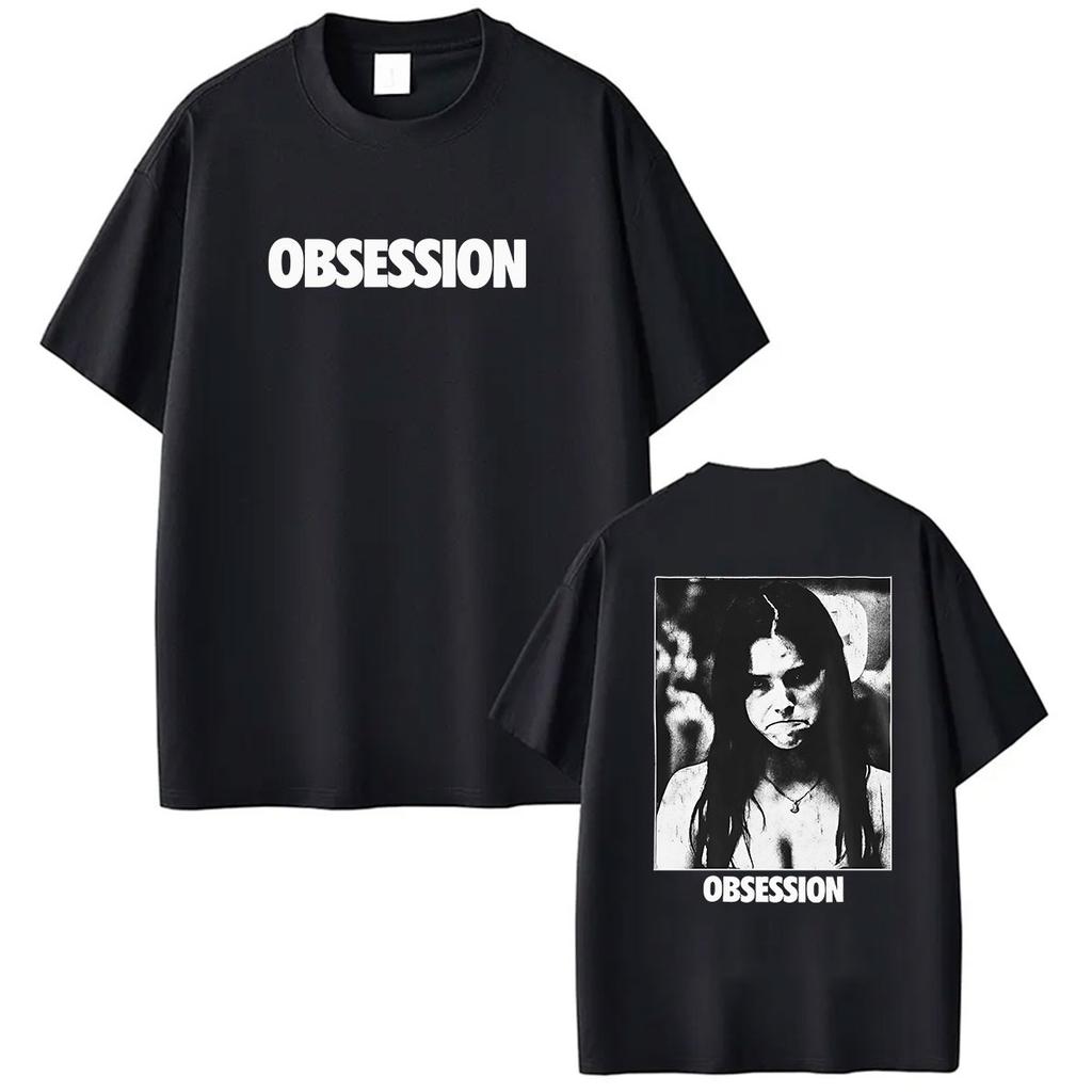 Obsession Shirt Vintage Washed Unisex Oversized Gothic Streetwear Soft Cotton Short Sleeve Tee Gift Clothing Tops 2026 Hot Sale