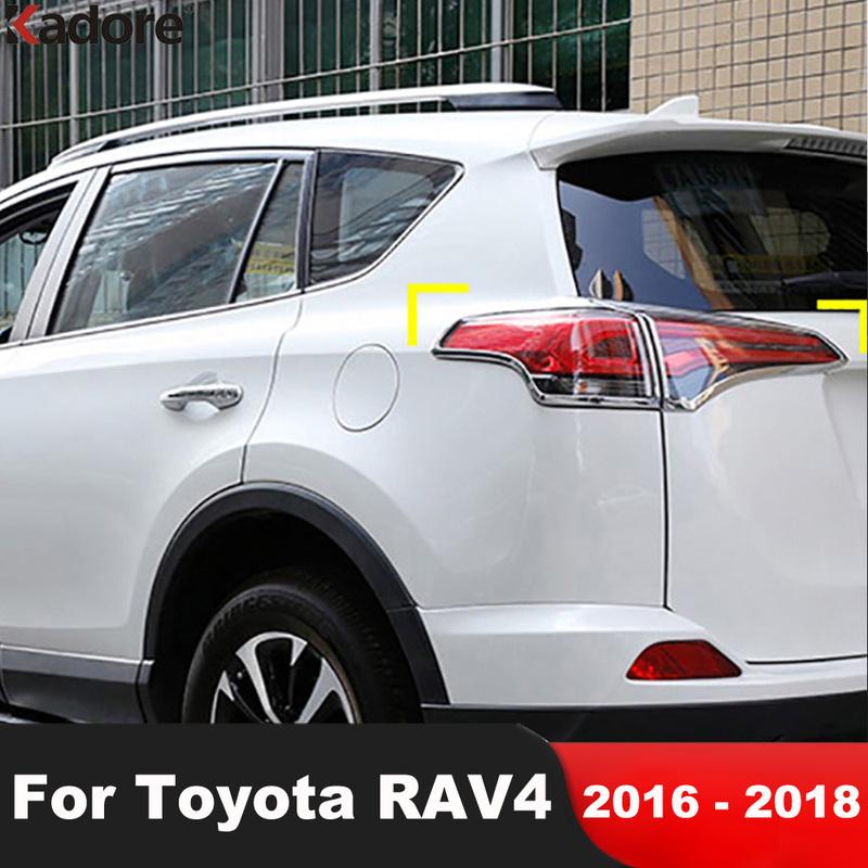 Хромированная накладка на задний фонарь для Toyota RAV4 RAV 4 2016 2017 2018, декоративные элементы рамки задних фонарей, аксессуары