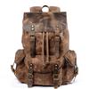 Oil Waxed Traveling Students Rucksacks Large Capacity Waterproof Laptop Daypacks Pure Cotton Canvas Leather Backpacks
