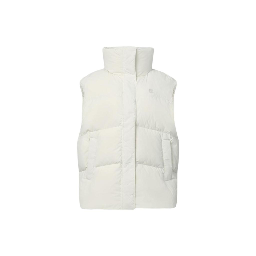Fila Solid Color Stand Collar Sports Down Vest Women Vest Asparagus-White A11W347908F-IV