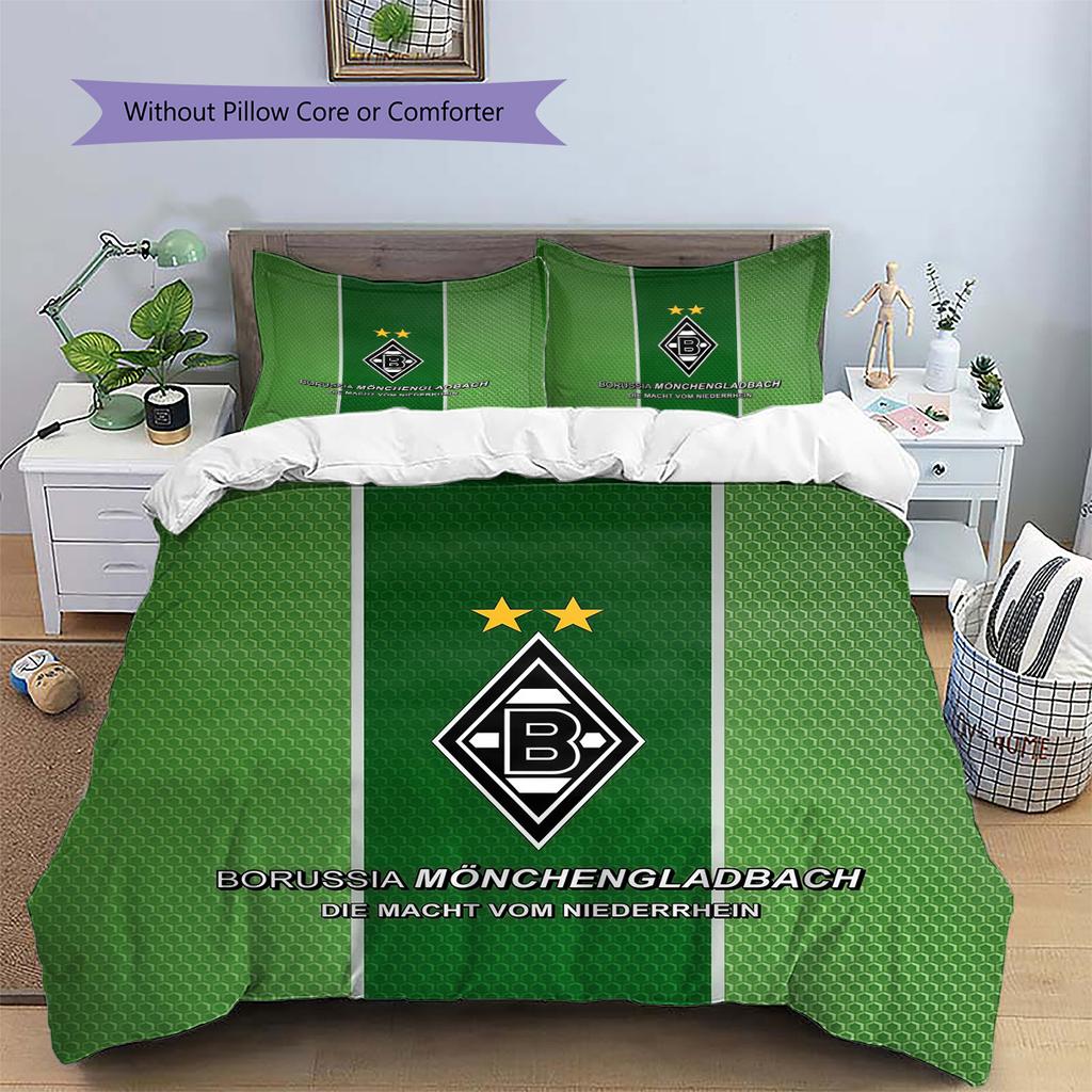 Borussia Mönchengladbach Pattern Bedding Quilt Set Home Decoration Gift (1 * duvet cover + 2 * pillowcase without core).xwn