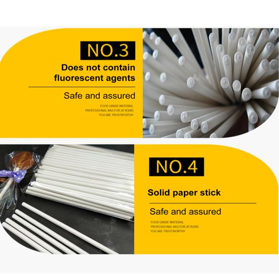 100 шт., палочка для леденцов, универсальные бумажные палочки для конфет, DIY топперы для торта, бумажная палочка для украшения десерта