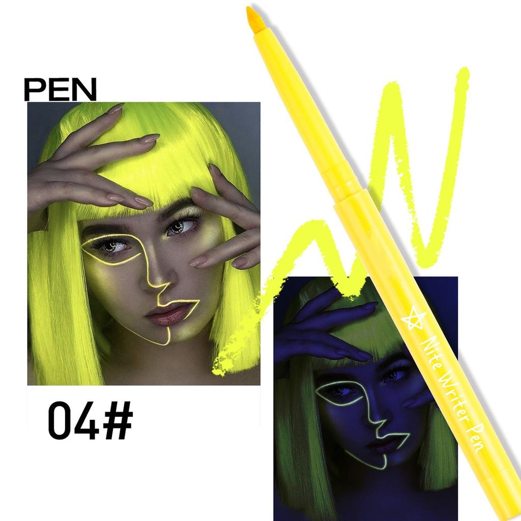 Colorful UV Waterproof Luminous Eyeliner Gel Pen Fluorescent Eyeliner Pen Halloween Christmas Party Stage Face Color Paint Pen
