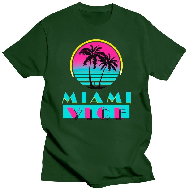 Летняя мужская черная футболка Harajuku Custom Miami Vice Tv Series T-Show Beach Logo Размер S - 5Xl, модная футболка в классическом стиле