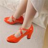 Женские туфли-лодочки на высоком каблуке, весна-лето, новая модель, толстый каблук, однотонные, большой размер, с открытой союзкой, туфли с низким верхом