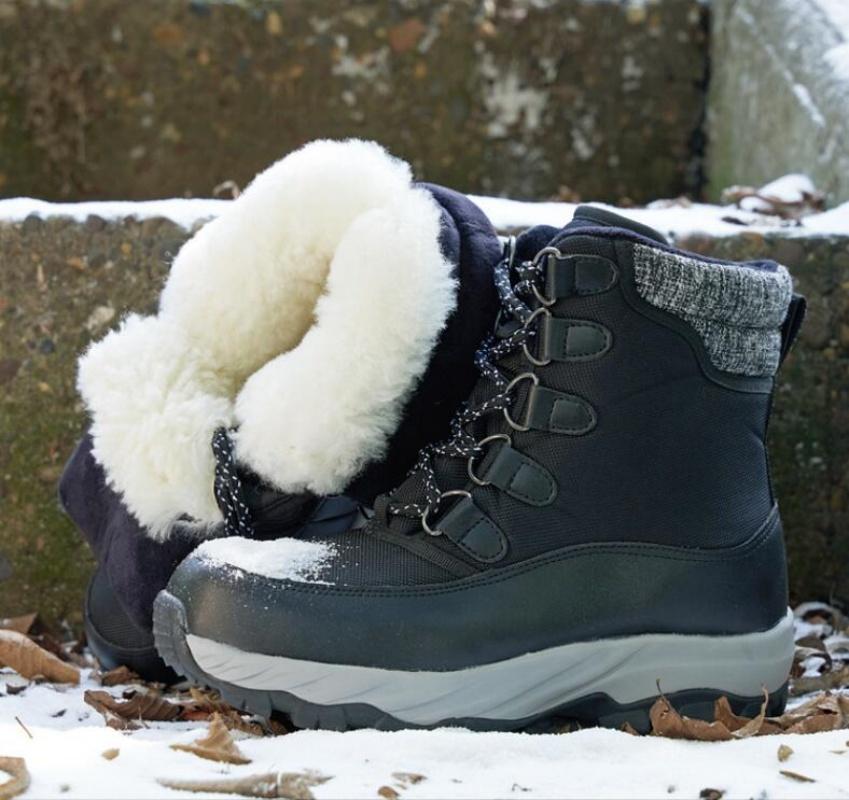 Men Winter Snow Boots For Waterproof Genuine Leather Wool Sneakers Super Warm Men's Boots Outdoor Male Hiking Boots Work Shoes