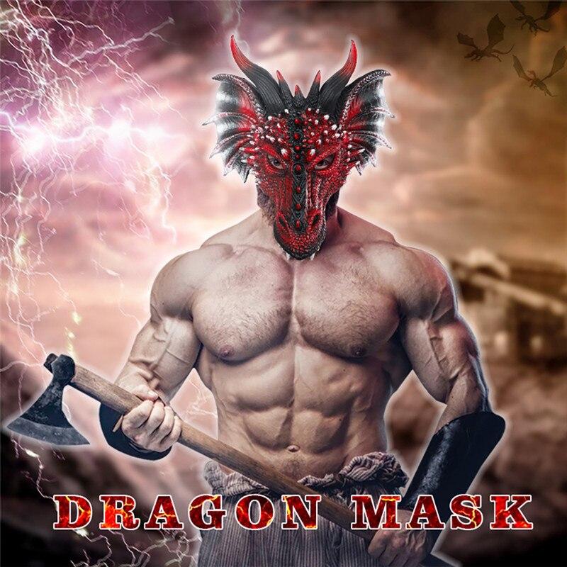 Новая 3D маска красного дракона, полумаска для детей, костюм для подростков, костюм для вечеринки, косплей, реквизит, украшение для фестиваля