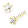 KODY PIERCING 9K Solid Golg Straight Nose Stud Piercing Jewel Adorned With A 3mm CZ Cubic Zirconia Star - Quality Piercing