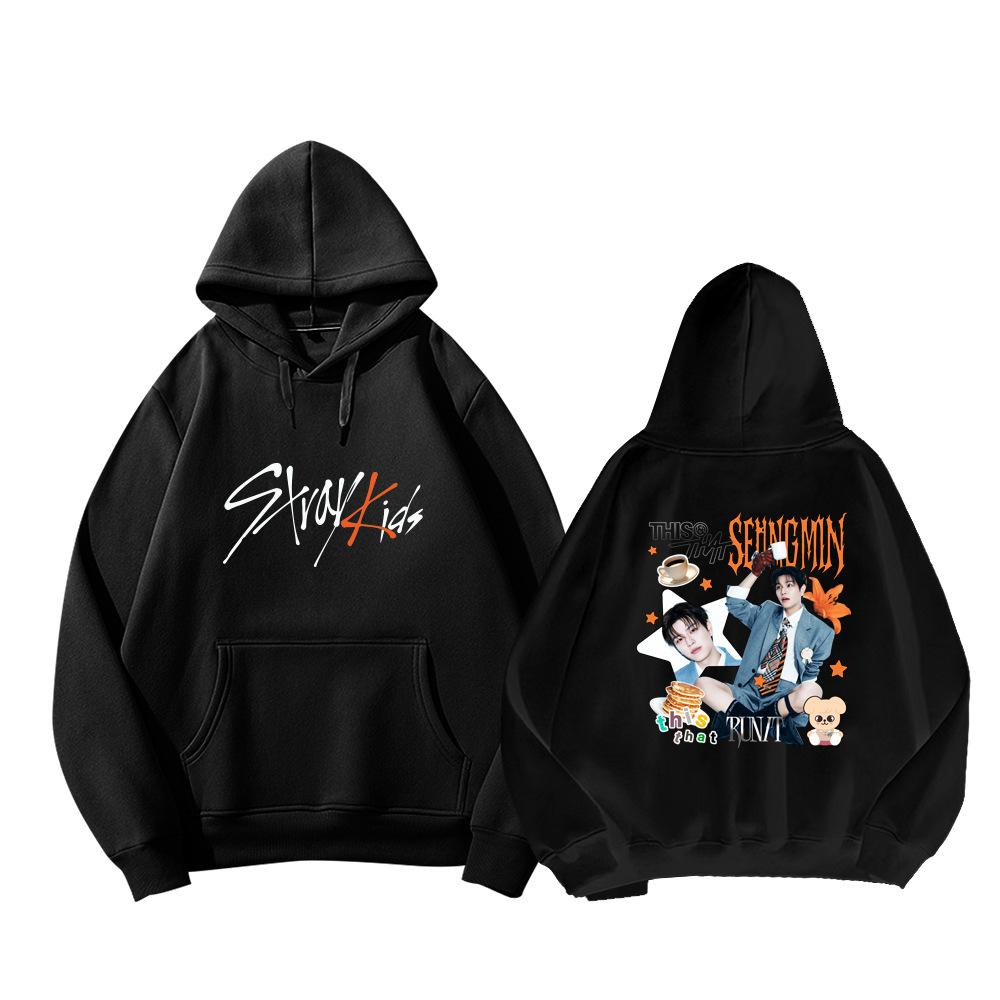 Stray Kids Худи THIS & THAT Мерч K-pop Унисекс Повседневный Свитшот с капюшоном Графический принт Уличная одежда Топ с капюшоном (Флисовый стиль для осени и зимы)