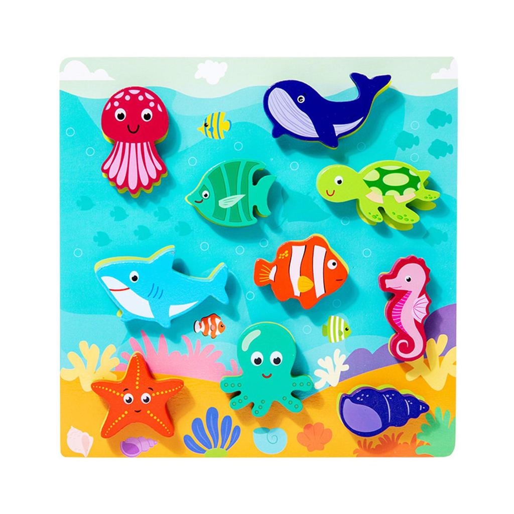 Wooden Montessori Toy Peg Puzzle Animal Shape Puzzles Fine Motor Skills Wood Sticker Book Busy Board and Girls Gifts