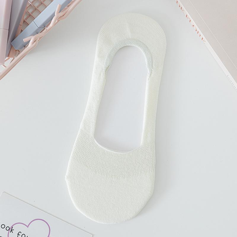 Женские летние тонкие не сползают однотонные с мелким вырезом невидимые носки-лодочки