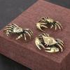3 Styles Available Brass Crab Small Statue Ornaments Retro Animal Miniatures Figurines Office Desk Decorations Home Decor Crafts
