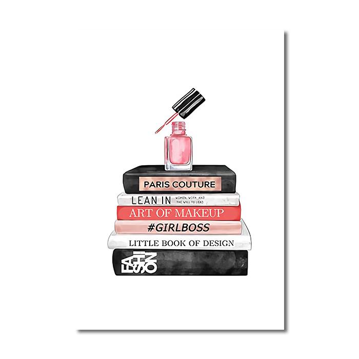 Fashion Poster Flowers Women Perfume Wall Art Canvas Painting Nordic Print Lashes Lips Books Picture Modern Salon Beauty Decor