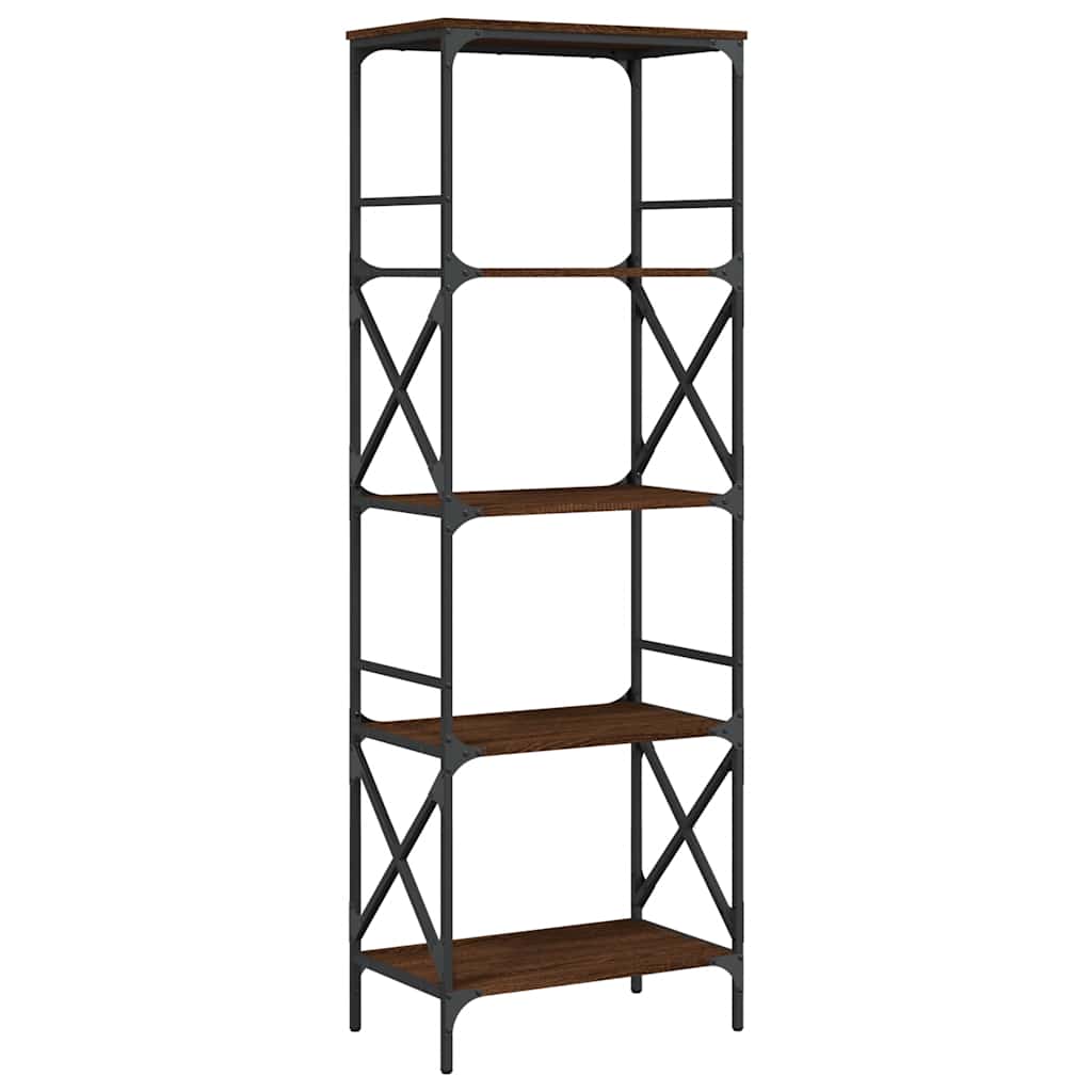 Bookshelf 5 Shelves Brown Oak Effect 59 x 35 x 171 cm Engineered Wood