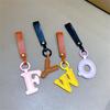 Creative PU Leather 26 Letter Keychains Fashion Alphabet Keyrings Handbag Ornaments Pendant Car Key Holder Accessories Gifts