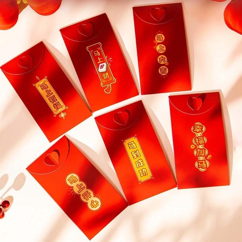 Traditional 3D Red Envelope Year of The Horse Paper Hongbao Children's Money Bag Bonus Blessing Spring Festival Red Wallet