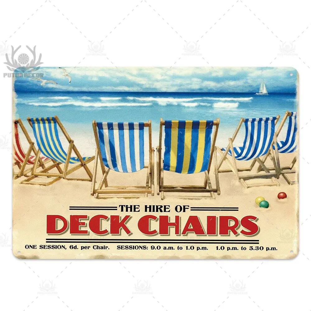 Beach Tin Sign Plaque Metal Vintage Summer Metal Wall Sign Beach Decor for Beach Bar Beach House Seaside Decorative Plate