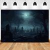 Ужасы Темный лес Призрачное кладбище Ночь Фон Плакат и принты Печать на холсте Настенная картина для гостиной Домашний декор