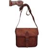 9 Inch Mini Vintage Leather Crossbody Sling Bag Teen Boys Girls Satchel Handbag Messenger Bags, Brown