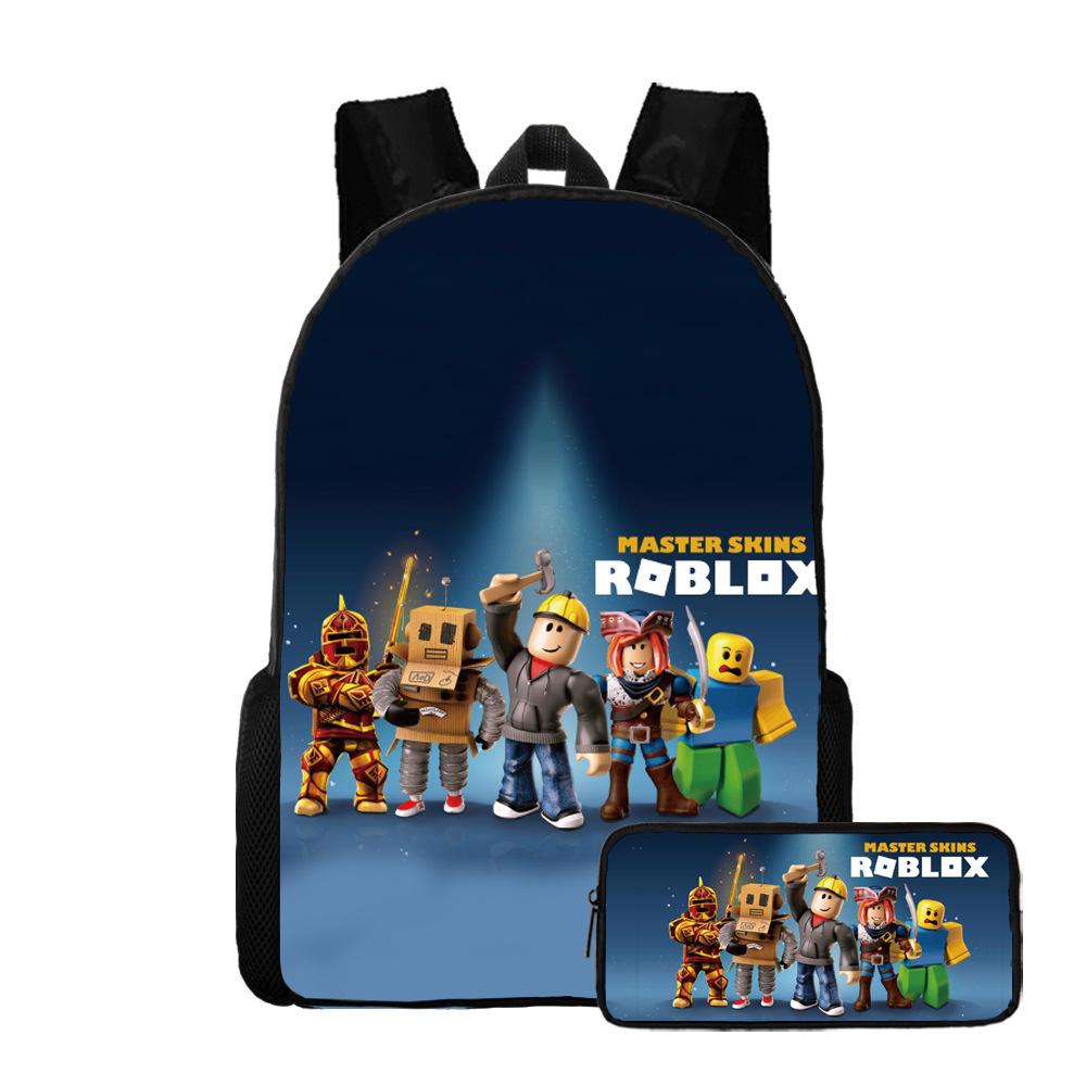 Двухсекционный набор Roblox, Школьная сумка для начальной и средней школы, Детский рюкзак, Рюкзак с мультяшным персонажем.