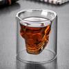 1pc,2pc 75ml/2.5oz Double Walled Horror Skull Whisky Glass - Stemless Bar Glass for Scotch, Bourbon, Cocktail, Cognac, Vodka, Gi