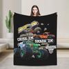 Плед с рисунком Monster Trucks Jam Теплый Мягкий Пушистый Плюшевый Плед для Девочек Мальчиков Дивана Кровати Фланелевая Простыня Покрывало на Кровать