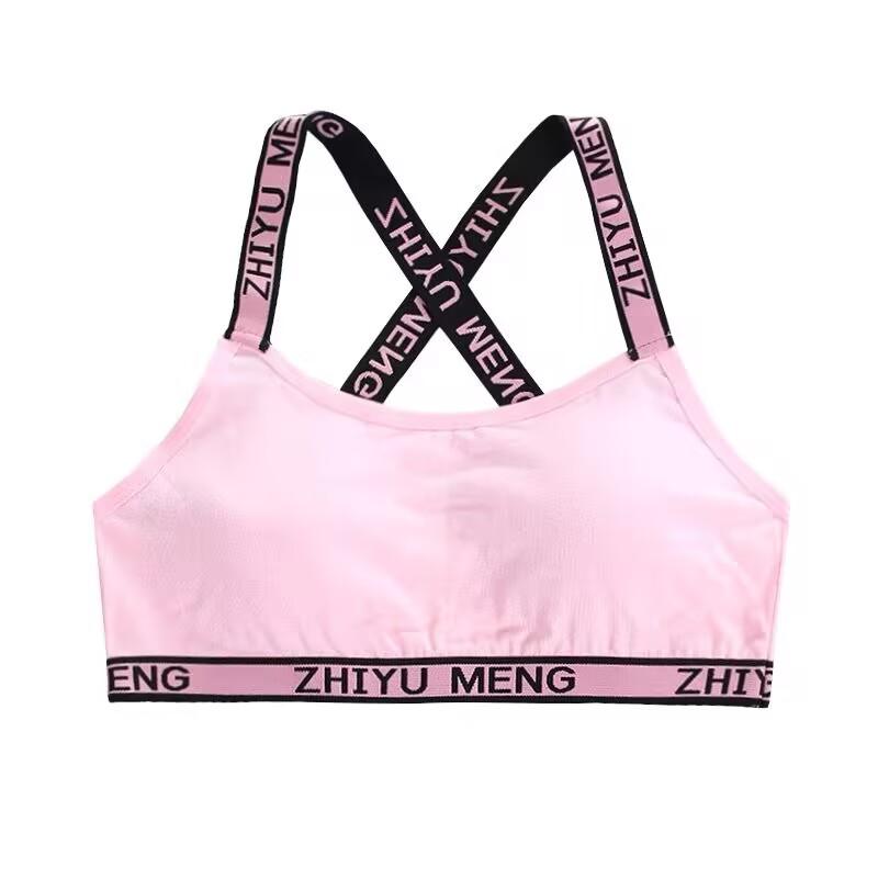 Спортивный бюстгальтер для девочек-подростков, нижнее белье для полового созревания, спортивный бюстгальтер для девочек-подростков, нагрудник из хлопка для молодых
