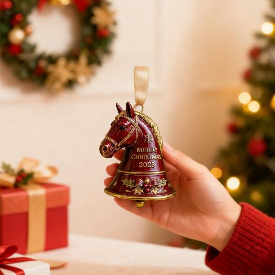 Merry Christmas Horse Bell Decoration Home Office Holiday Party Xmas Tree Horse Shape Bell
