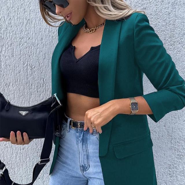 Осенняя женская мода с принтом кардиган костюм пальто свободные карманные повседневные пальто