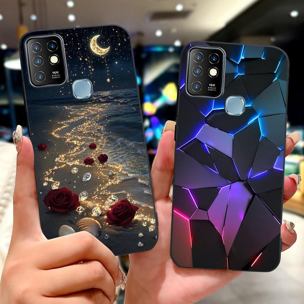 Для Infinix Hot 10 Чехол Силиконовый Милый Кот Модные Цветы Роскошная Расписная Задняя Крышка Для Чехла Телефона Inifnix Hot 10 X682B X682C