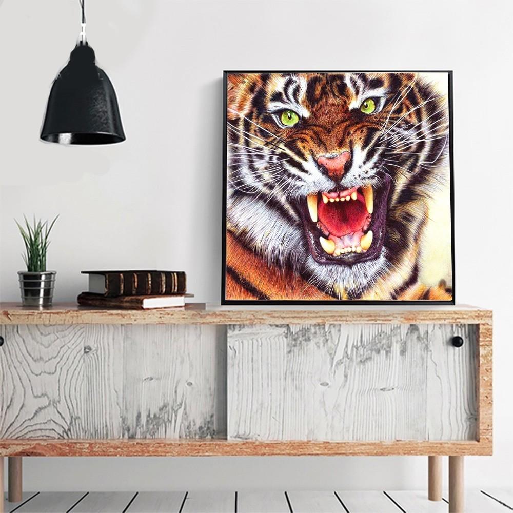 5D DIY Алмазная картина Животное Тигр Полная круглая вышивка Продажа Алмазная мозаика Горный хрусталь Изображение
