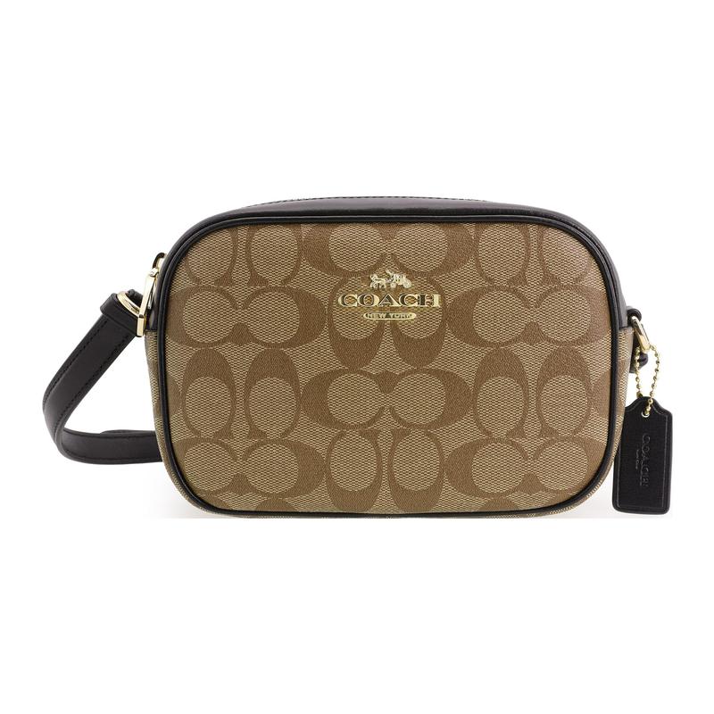 COACH crossbody bag Jamie 19 Zipper closure Internal multi-function pocket Dual card slots Signature coated canvas and smooth leather Small Women's