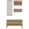 Hallway Furniture Set with Shelf 4 pcs Rustic Oak Wood Material