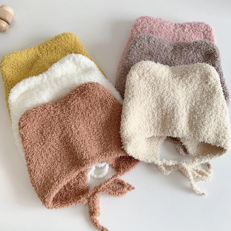 Зимняя детская шапка-бини с рисунком из мультфильма, мягкая теплая вязаная шапка для мальчиков и девочек, милые вязаные шапки с изображением кота